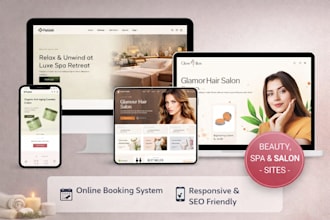 setup vagaro booking page design beauty salon website spa hair extention website