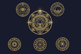 design a mystical tarot spiritual logo with sacred geometry
