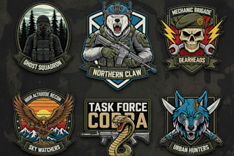 design modern patch, military tactical, and badge logo for you