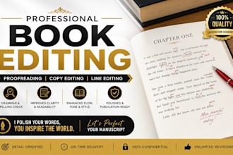 do professional book editing and proofreading, book editor
