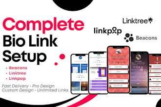 create and customize a beacons, linktree, linkpop bio link