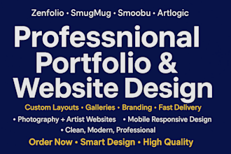design your smoobu smugmug, artlogic website portfilo, zenfoilo