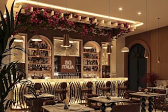 revitalize 3d bar interior, restaurant design, café render, coffee lounge,3dsmax