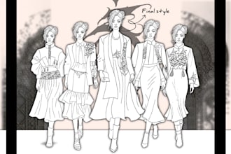 illustrat flat sketch for your fashion project