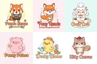 design kawaii logo and cute chibi animal mascot for vtuber