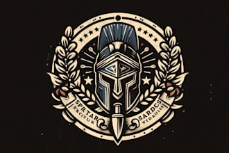 do a vintage spartan helmet logo, with t shirt design