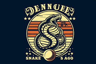 do a vintage snake logo unique with t shirt design