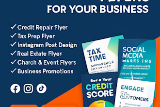 design professional credit repair, tax, and instagram flyers