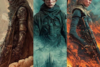 create fantasy, sci fi, horror and dystopian book cover art
