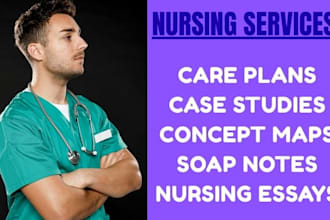 write nursing case studies, concept maps, progress notes, and care plans