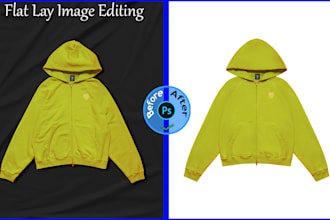do high end flat lay image editing and clothing retouching