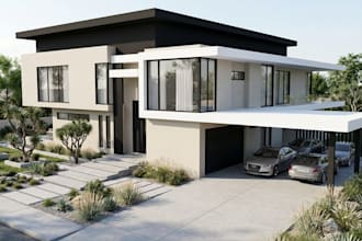 render 3d interior and exterior