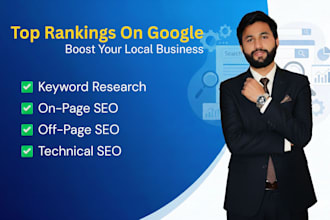 do SEO for google with technical on page off page and local business optimized