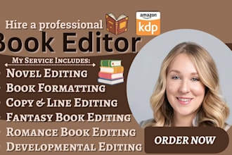 be your fantasy book editor romance story book and  proofread fiction novel