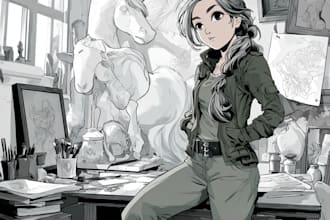draw character design with anime manga style