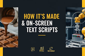 do how its made or on screen text explainer scripts