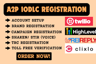 do a2p campaign registration and toll free number verification on twilio and ghl