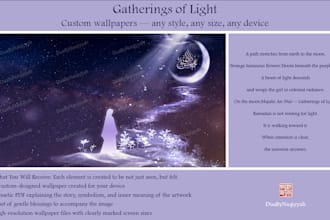 create conceptual islamic art inspired by ramadan and light cosmology