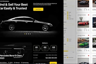 create real time auction bidding, car auction and  car rental website