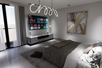 do interior 3d rendering or 3d modeling