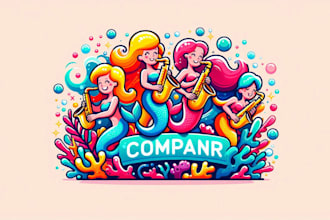 do mermaids playing saxophones underwater set mascot logo within new concepts