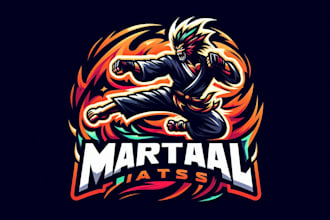 custom martial arts mascot logo design for brands and companies