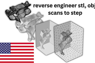 reverse engineer stl, obj, scans to step