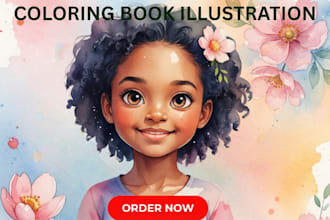 illustrate children water color story book for children