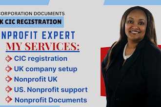 register your UK nonprofit cic limited full incorporation documents, US 501c3