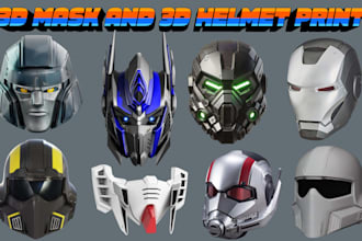 sculpt custom 3d mask 3d helmet cosplay mask cosplay armor mask stl for printing