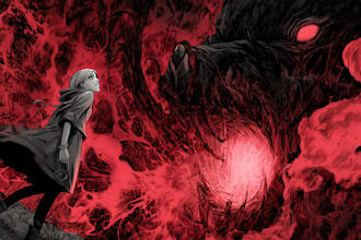 create horror, dark, gore comics or manga illustration