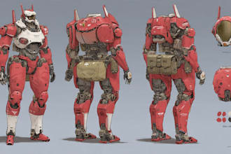 draw your sci fi character mecha character, robot etc