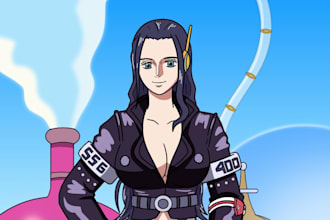 draw a character in anime one piece style for you