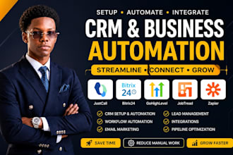 setup justcall bitrix24 automation gohighlevel crm jobtread zapier integration