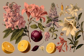 illustrate elegant botanical illustration