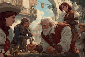 design character fantasy illustration for dnd party
