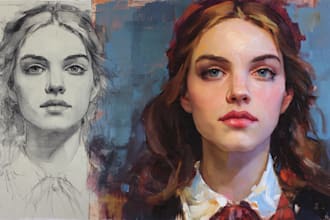 paint customized portraits into an oil painting on expressive portraits