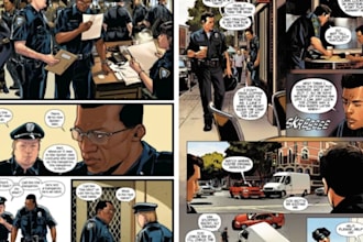 create custom action crime comics realistic graphic novel art dynamic comicstyle