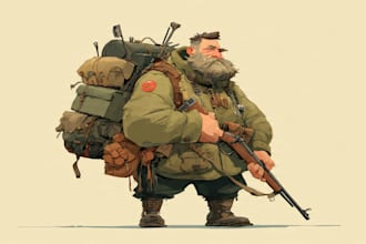 do military character design or military themed illustration