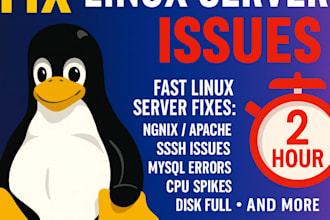 fix linux server issues with in 2 hour fast delivery expert