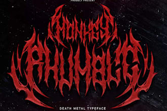 create death metal typography for t shirt or logo