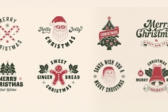 do christmas minimal holiday logo for festive design