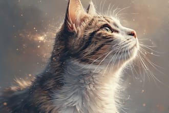 realistic portrait of your cat, dog or any pet