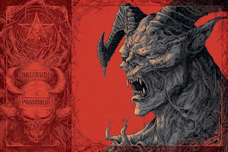 draw horror and gothic line art illustrations