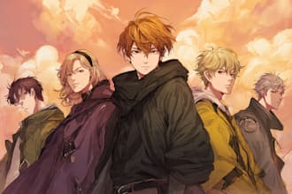 be your anime manga webtoon artist cover design cover graphic novel book cover