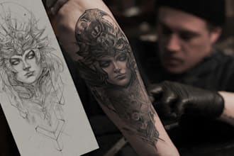 high end linework tattoo design for you