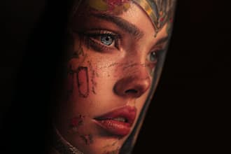 make your sleeve tattoo, tribal tattoo, realistic tattoo,