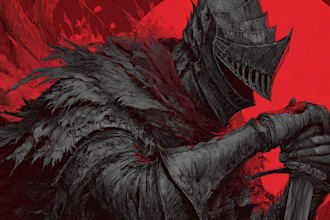 draw custom dark berserk style art in high quality art