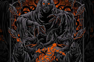 design a metal band album cover and custom logo