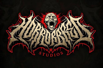 design a brutal deathcore metal logo